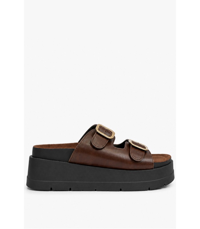 Καφέ flatform με διπλή αγκράφα