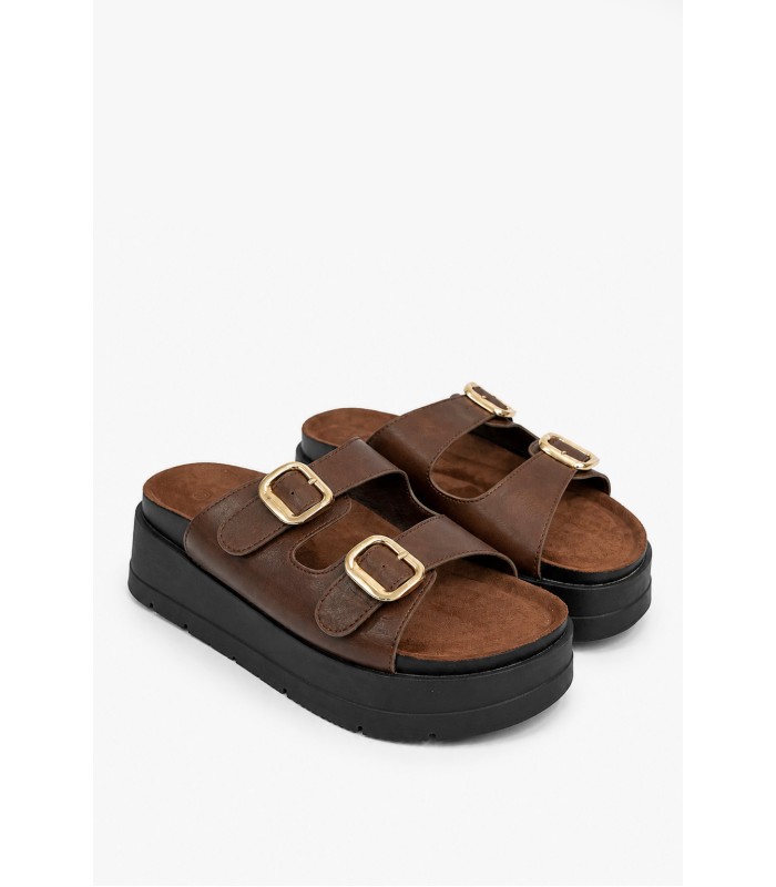 Καφέ flatform με διπλή αγκράφα