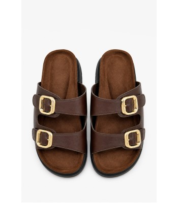 Καφέ flatform με διπλή αγκράφα