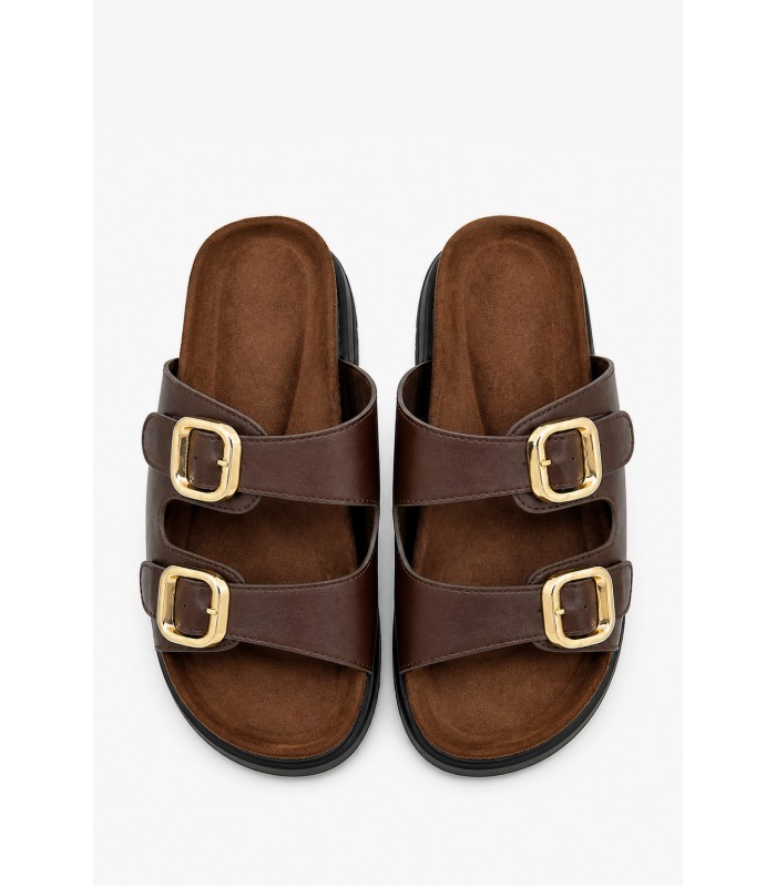 Καφέ flatform με διπλή αγκράφα