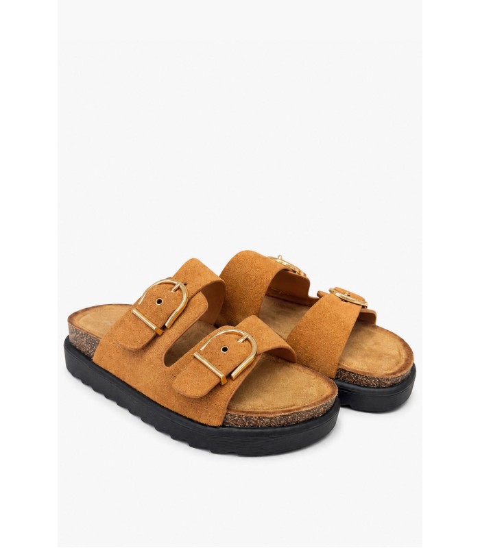 Κάμελ flatform με διπλές αγκράφες και ανατομικό πάτημα