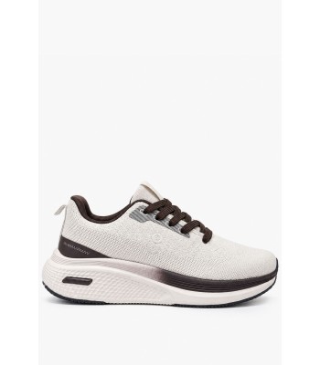 Μπεζ αθλητικά sneakers με καφέ λεπτομέρειες