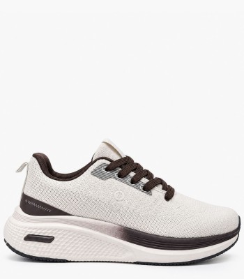 Μπεζ αθλητικά sneakers με καφέ λεπτομέρειες