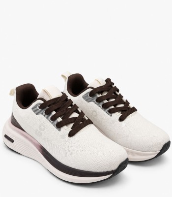 Μπεζ αθλητικά sneakers με καφέ λεπτομέρειες