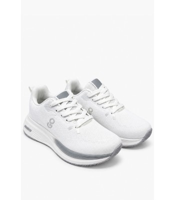 Λευκά αθλητικά sneakers με γκρι λεπτομέρειες