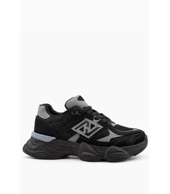 Γυναικείο chunky sneaker μαύρο με γκρι λεπτομέρειες