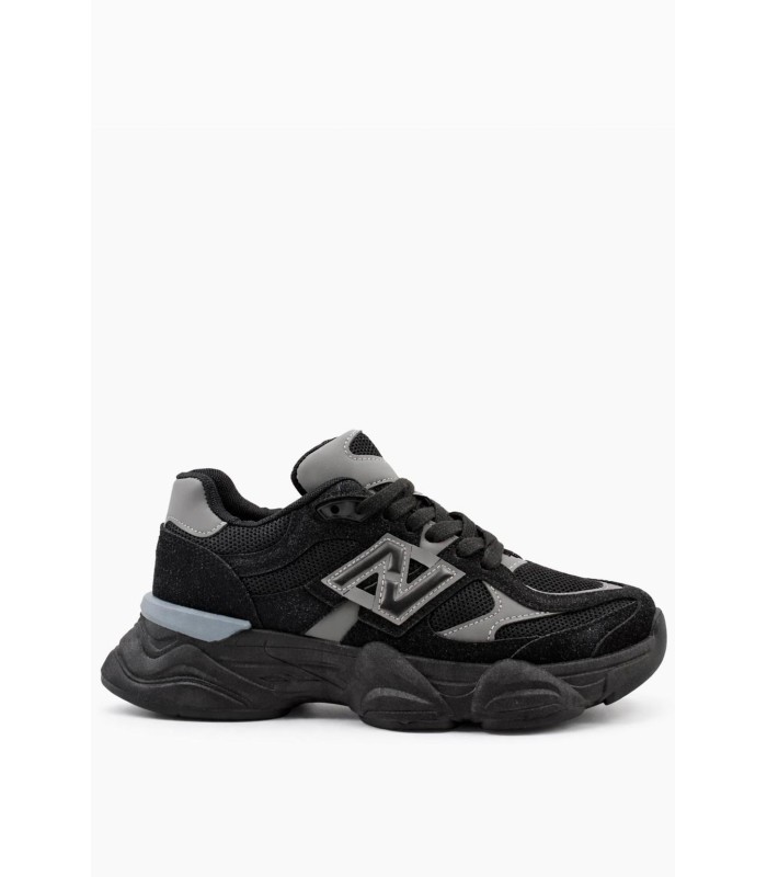 Γυναικείο chunky sneaker μαύρο με γκρι λεπτομέρειες