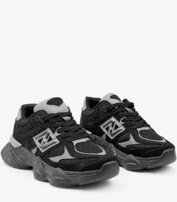 Γυναικείο chunky sneaker μαύρο με γκρι λεπτομέρειες