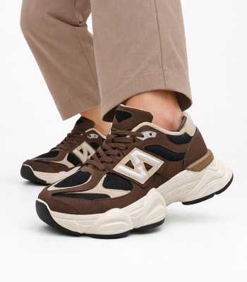 Καφέ sneaker με chunky σόλα