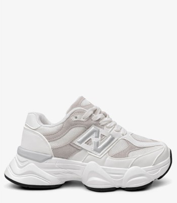 Γυναικείο chunky sneaker λευκό με γκρι λεπτομέρειες
