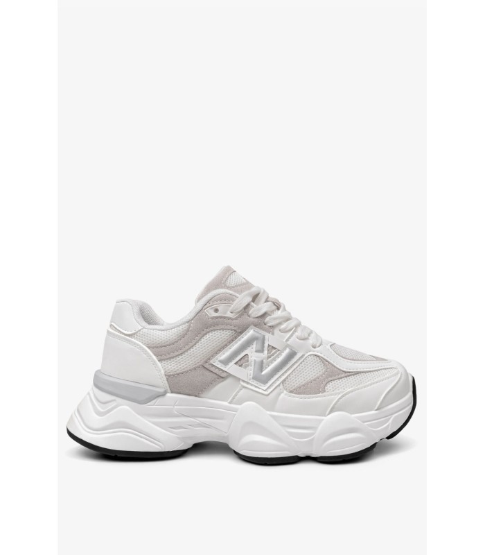 Γυναικείο chunky sneaker λευκό με γκρι λεπτομέρειες