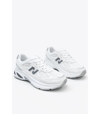 Λευκό sneaker chunky με γκρι λεπτομέρειες
