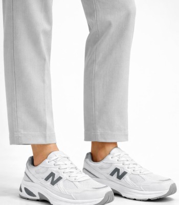 Λευκό sneaker chunky με γκρι λεπτομέρειες