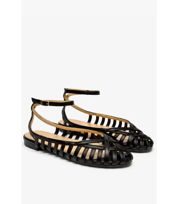 Μαύρο flat mule με μπαρέτα αστραγάλου