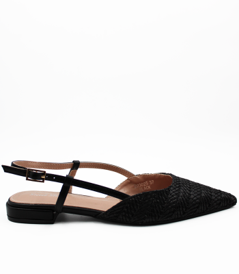 Slingback μαύρα με ψάθα