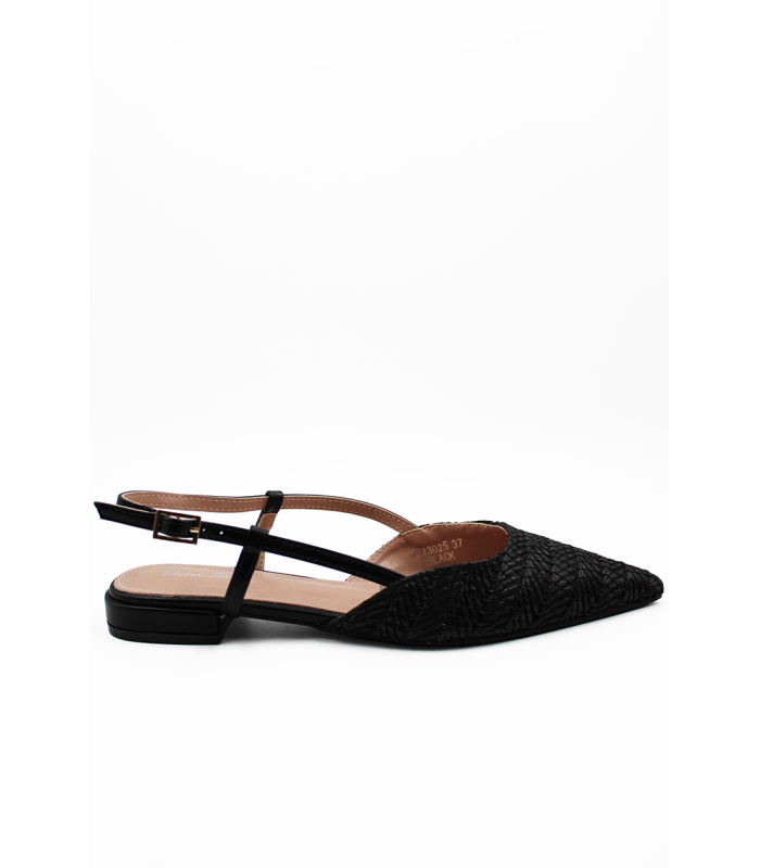 Slingback μαύρα με ψάθα