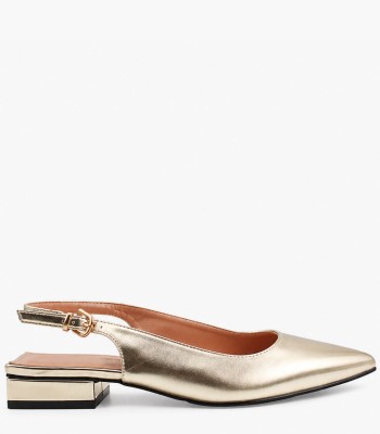 Χρυσά μυτέρα slingback mules