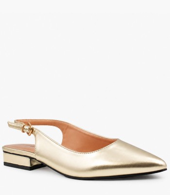 Χρυσά μυτέρα slingback mules