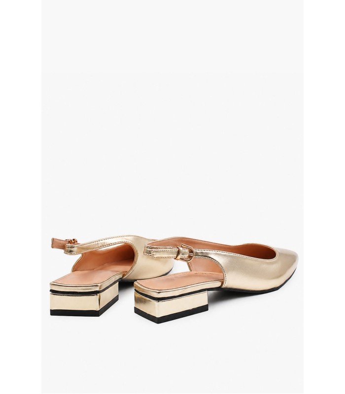 Χρυσά μυτέρα slingback mules