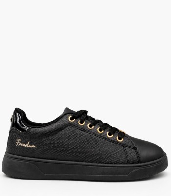 Μαύρο sneaker με χρυσές λεπτομέρειες