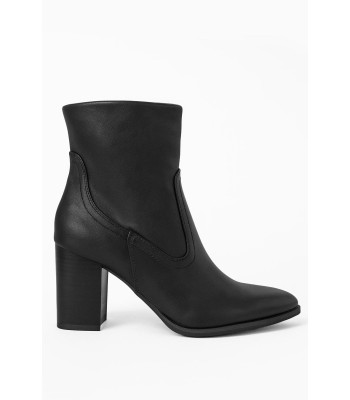 Μαύρο ankle boot με χοντρό τακούνι