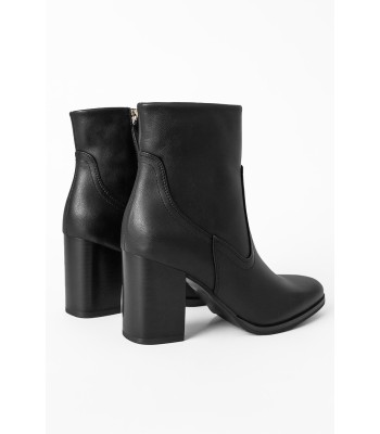 Μαύρο ankle boot με χοντρό τακούνι