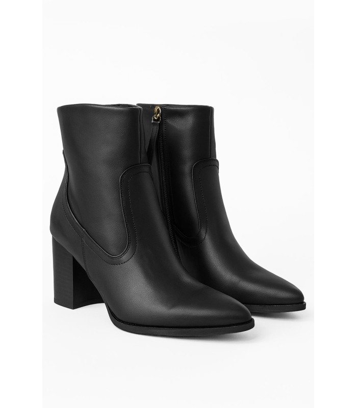 Μαύρο ankle boot με χοντρό τακούνι