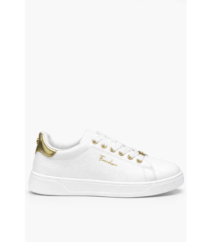 Λευκό sneaker με χρυσές λεπτομέρειες