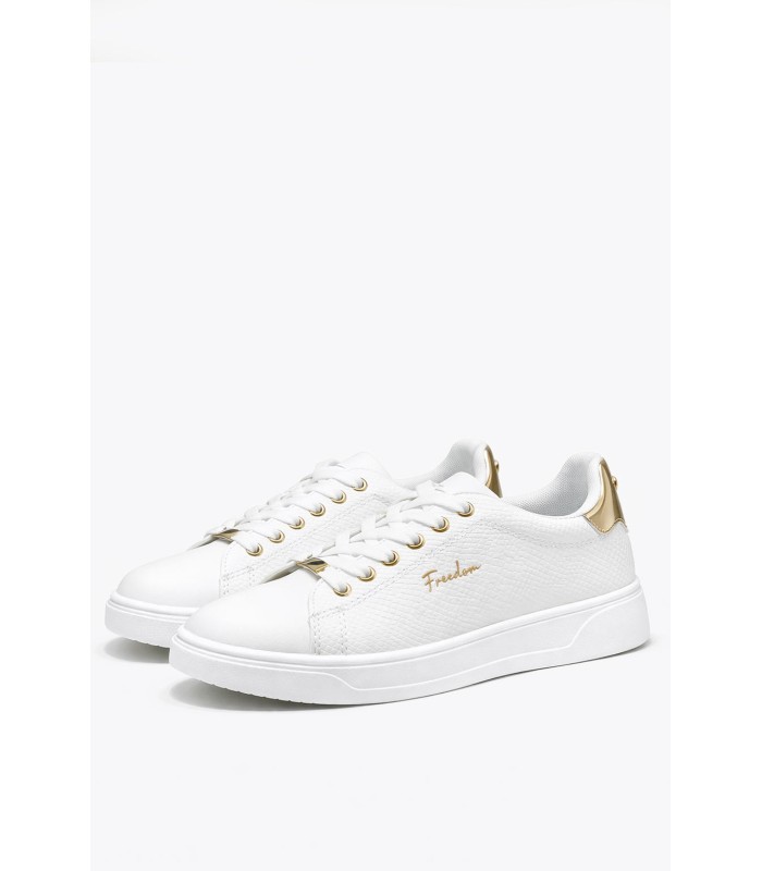 Λευκό sneaker με χρυσές λεπτομέρειες