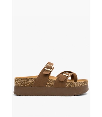 Καφέ flatform με διπλή αγκράφα και ανατομικό πάτημα