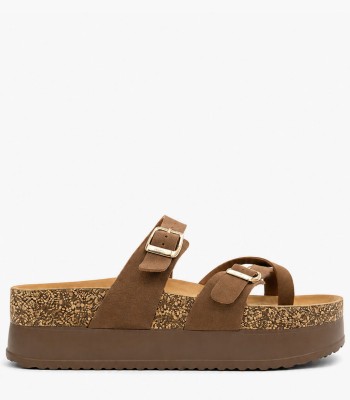 Καφέ flatform με διπλή αγκράφα και ανατομικό πάτημα