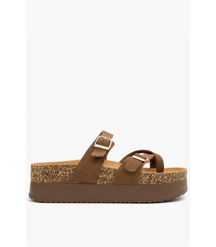 Καφέ flatform με διπλή αγκράφα και ανατομικό πάτημα