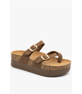 Καφέ flatform με διπλή αγκράφα και ανατομικό πάτημα