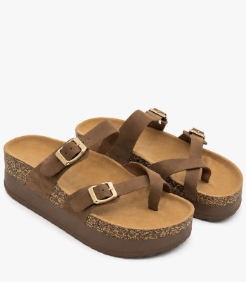 Καφέ flatform με διπλή αγκράφα και ανατομικό πάτημα