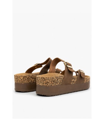 Καφέ flatform με διπλή αγκράφα και ανατομικό πάτημα