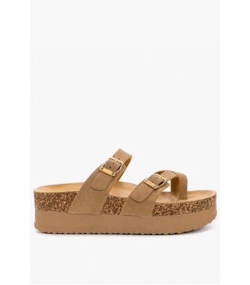 Χακί flatform με διπλή αγκράφα και ανατομικό πάτημα