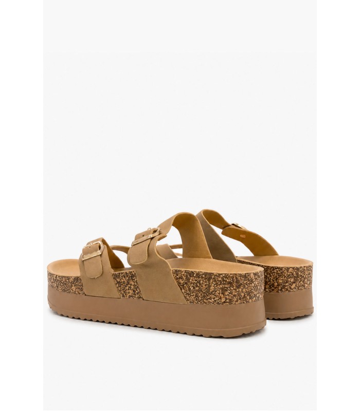 Χακί flatform με διπλή αγκράφα και ανατομικό πάτημα