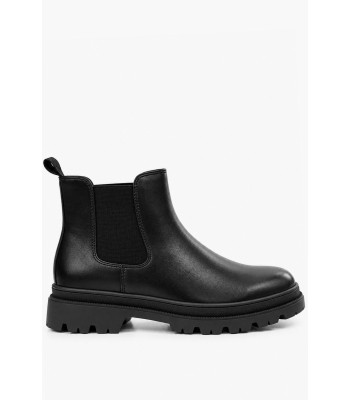 Μαύρα ανδρικά Chelsea boots με τρακτερωτή σόλα