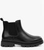 Μαύρα ανδρικά Chelsea boots με τρακτερωτή σόλα