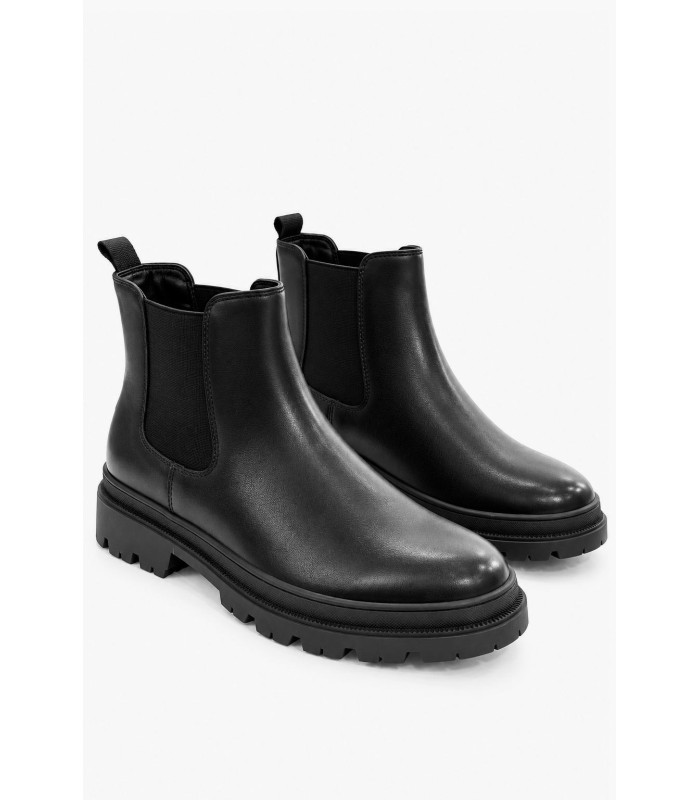 Μαύρα ανδρικά Chelsea boots με τρακτερωτή σόλα