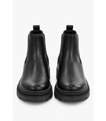 Μαύρα ανδρικά Chelsea boots με τρακτερωτή σόλα