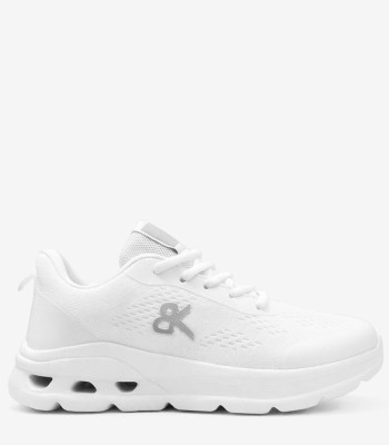 Λευκό υφασμάτινο sneaker με αερόσολα