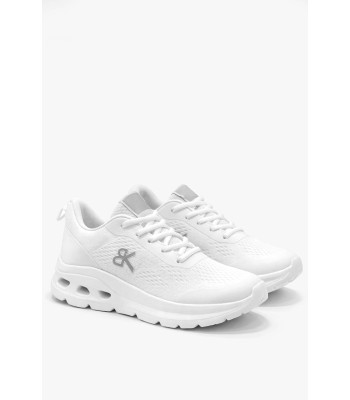Λευκό υφασμάτινο sneaker με αερόσολα