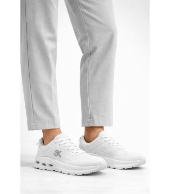 Λευκό υφασμάτινο sneaker με αερόσολα