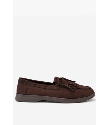 Καφέ loafer με διακοσμητικά κρόσσια