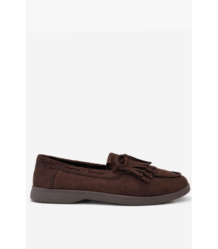 Καφέ loafer με διακοσμητικά κρόσσια