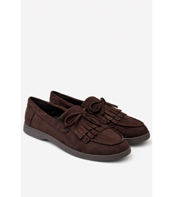 Καφέ loafer με διακοσμητικά κρόσσια