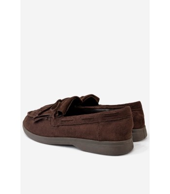 Καφέ loafer με διακοσμητικά κρόσσια