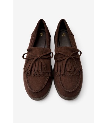 Καφέ loafer με διακοσμητικά κρόσσια