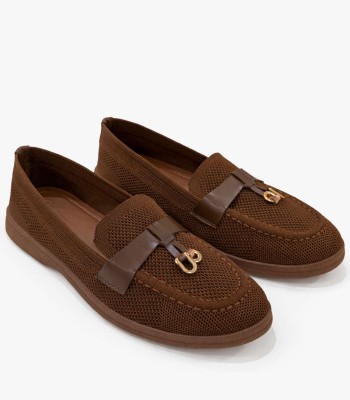 Κάμελ loafer με διάτρητο σχέδιο
